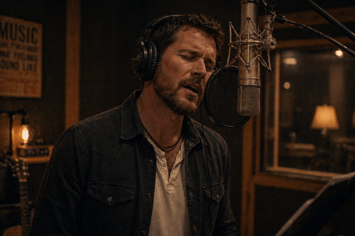 JT Merrin in studio